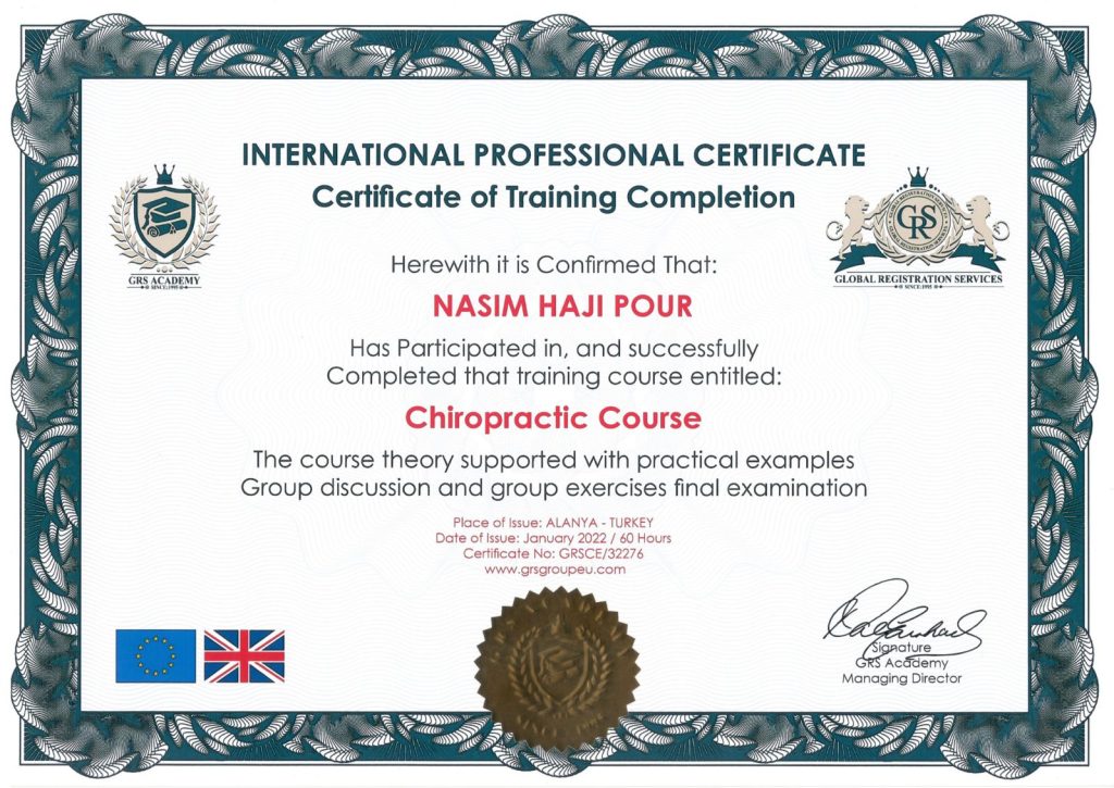 Nasim Hajipour Certificate